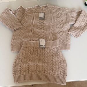 H&M Beige merino wool blend Cable Knit Sweater